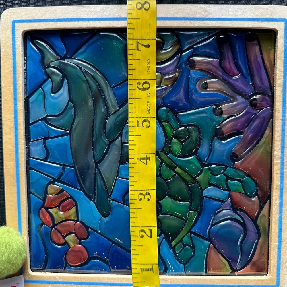 Baby Melissa & Doug Ocean Stained Glass & Stuffed Aurora Turtle